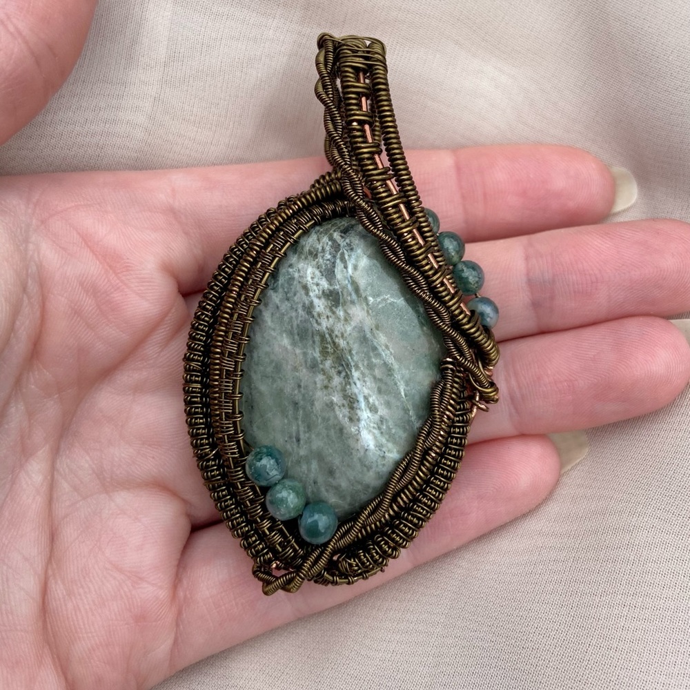 Handmade Wire Wrapped Crystal Pendant